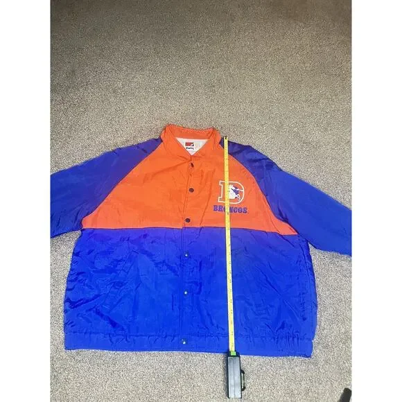 Vintage Broncos NFL Nylon 80s Button Up Jacket XL Made In USA Swingster - Picture 9 of 14